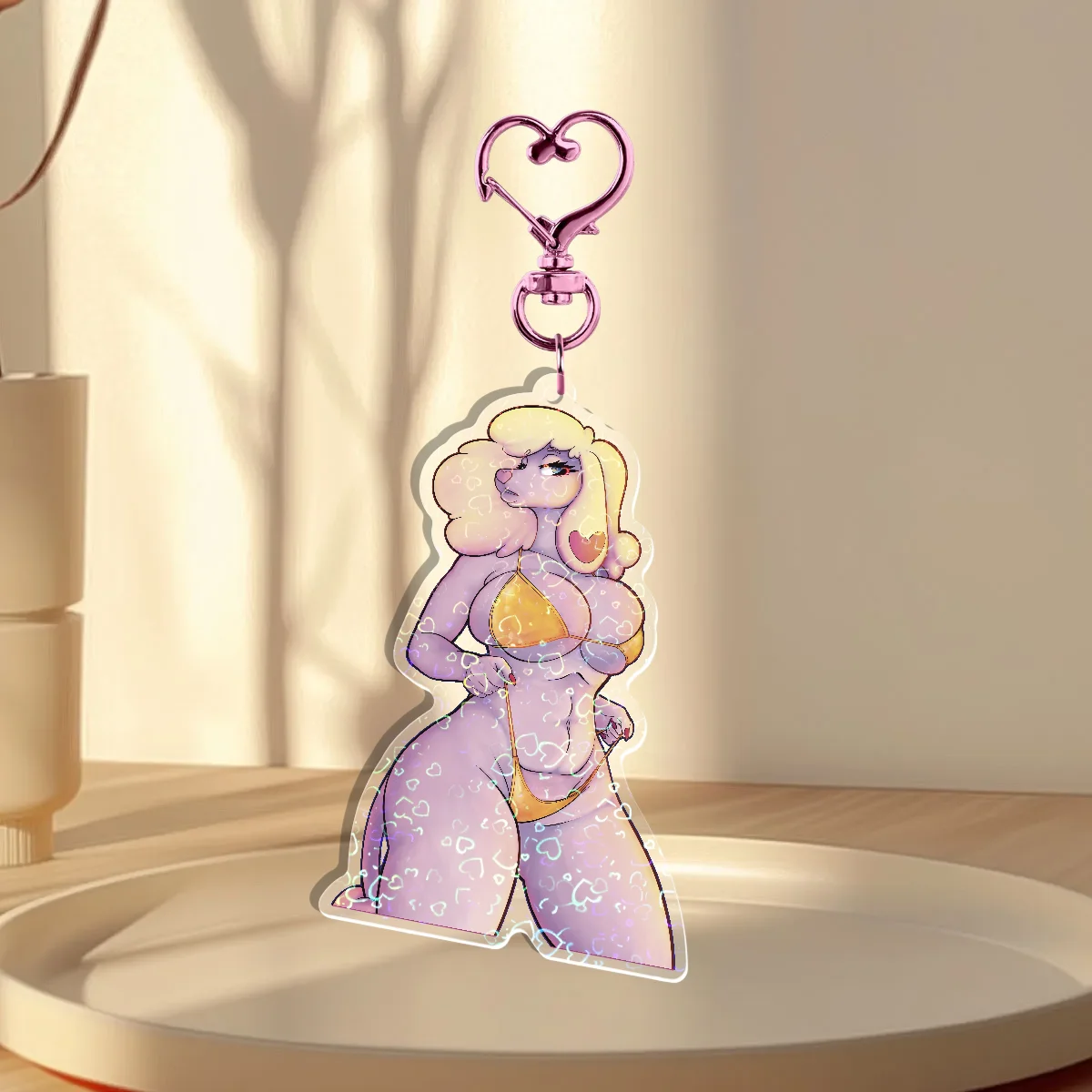 Kitten the Poodle Playfur Heart Holo Keychain