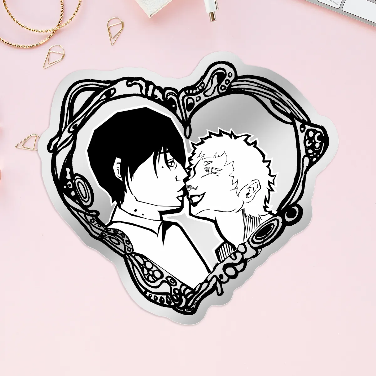 The Summer Hikaru Died Hikaru x Yoshiki Silver sticker 7cm