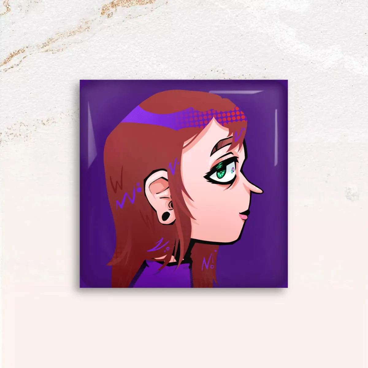 Ashley Sally Face Square Button