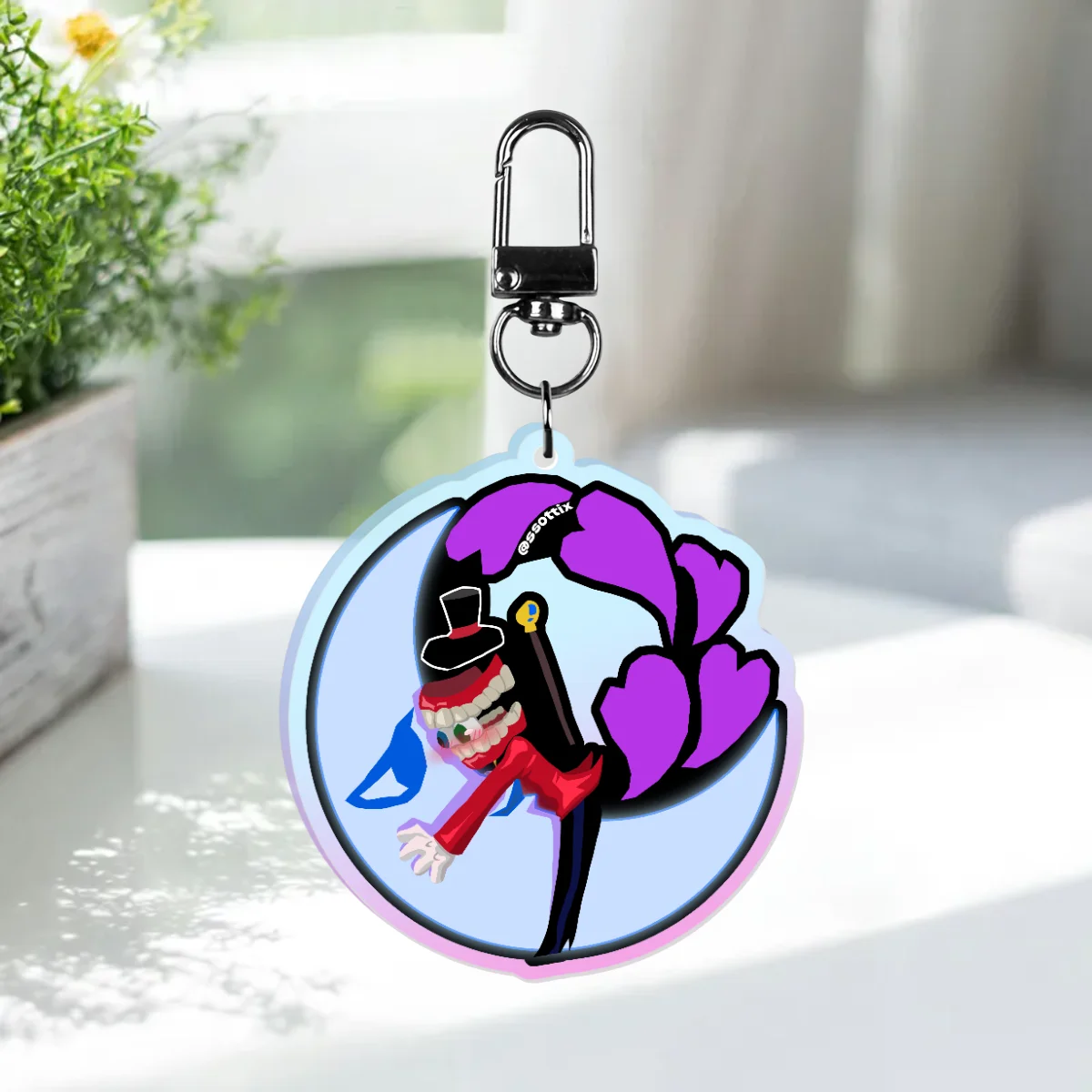 Bluethoot Caine x Moon Digital Circus Rainbow Acrylic Charms 6cm