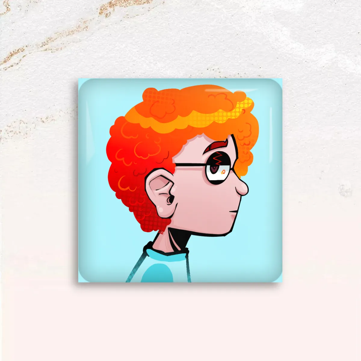Todd Sally Face Square Button