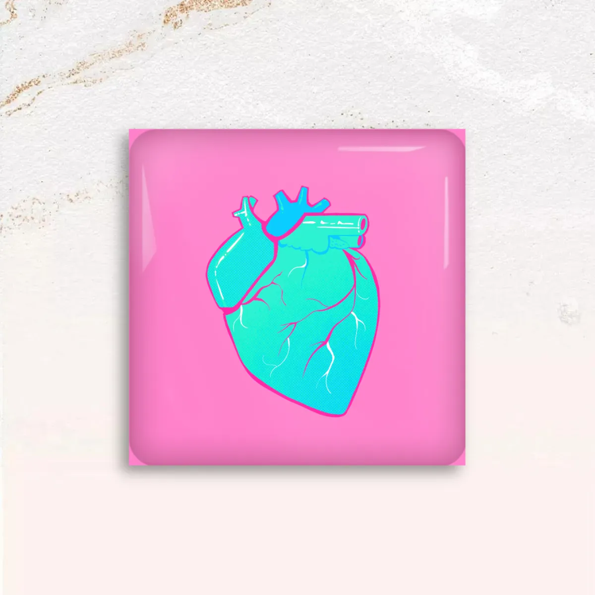Gore Heart Square Button