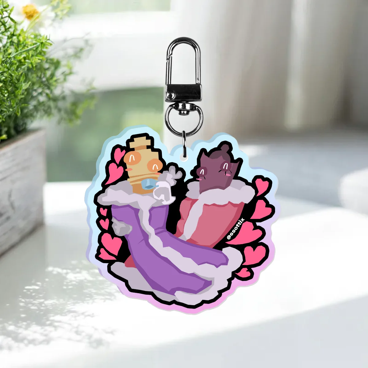 Checkmates Kinger x Quennie Digital circus Rainbow Acrylic Charms 6cm