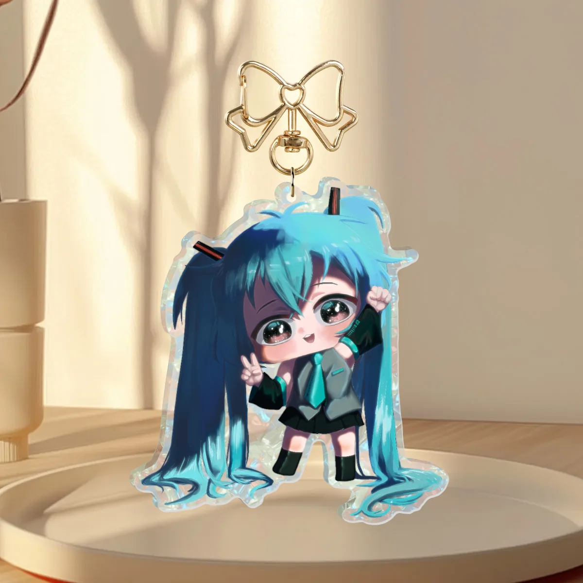 Chibi Miku Acrylic Shell Pattern Keychains