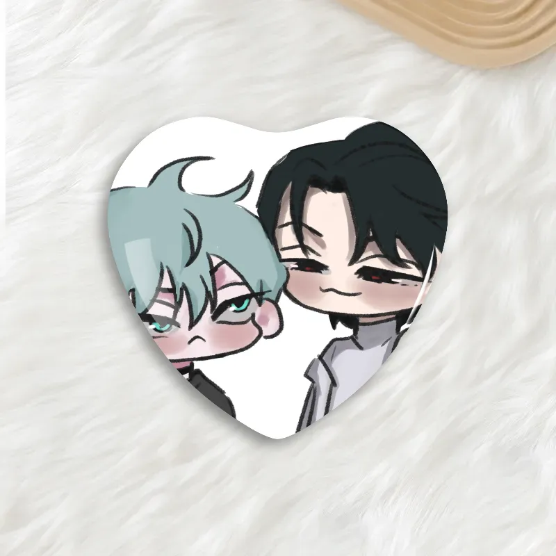 Ivan and Till Heart Shaped Button Pins
