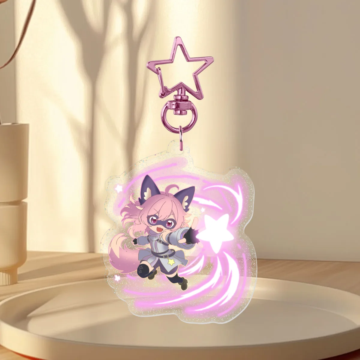 Rori Glitter Acrylic Keychain
