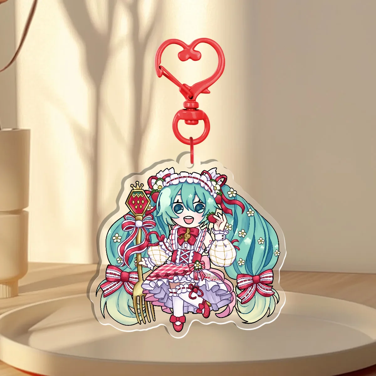 Strawberry Hatsune Miku Chibi - Keychain
