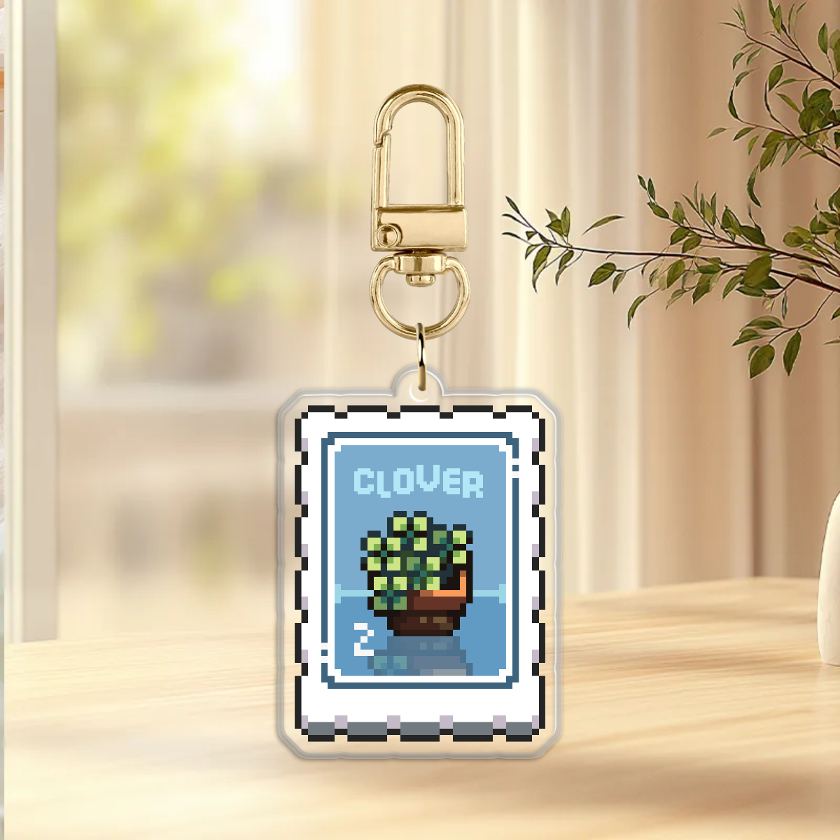 Keychain | Clover | Postage | Pixel Art by taleintiles