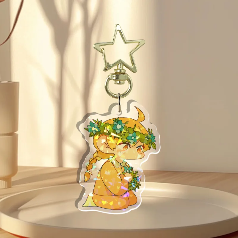 Aether Genshin Impact Chibi Custom Holographic Keychain