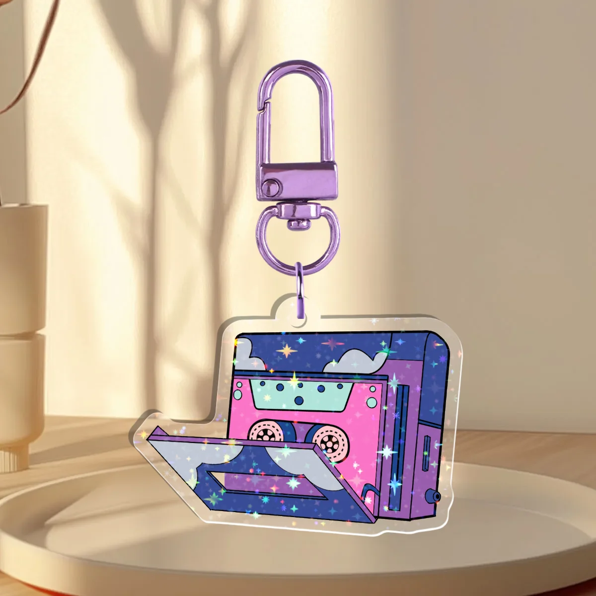 Berry Tart Cassette Player Holographic Keychain