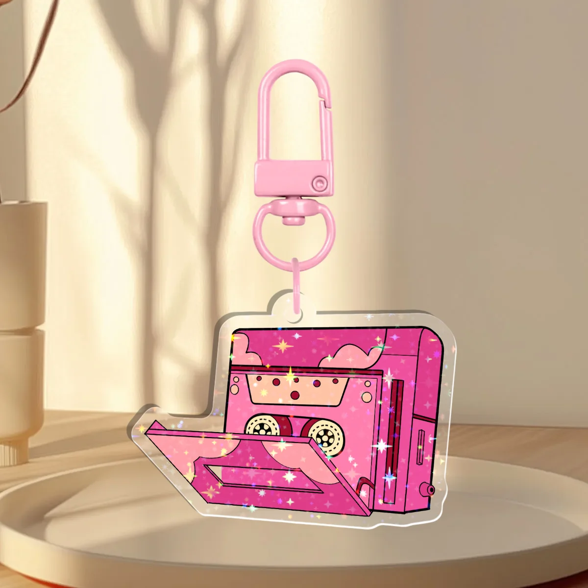 Cherry Pie Cassette Player Holographic Keychain