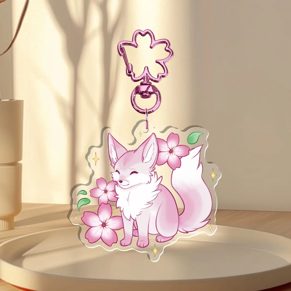 Sakura Fox Acrylic Charm