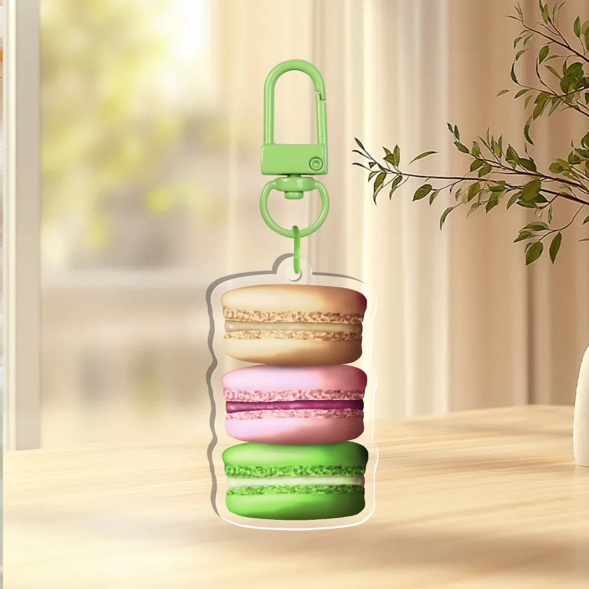 Cherry Blossom Macarons Keychain
