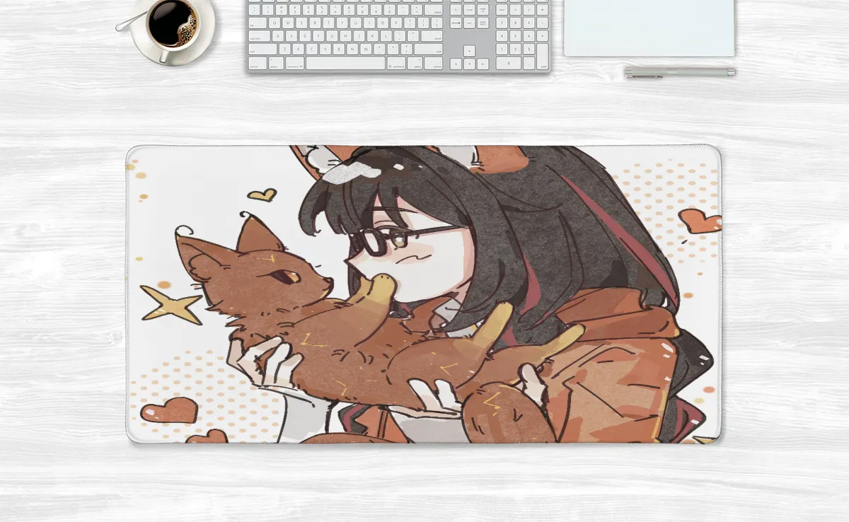 Cozy Fox Cuddle Mouse Pad