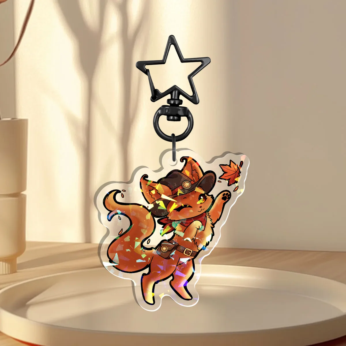 CowGirl Ember Holographic Keychain