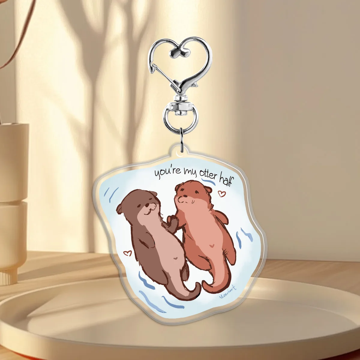 Otters Epoxy Keychain