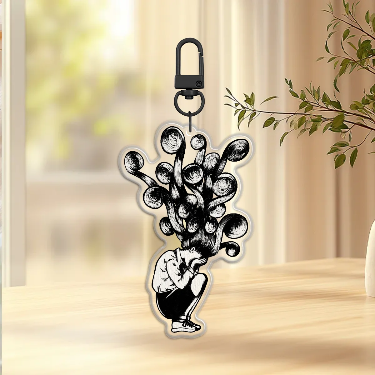 Spiralling Kirie Epoxy Keychain