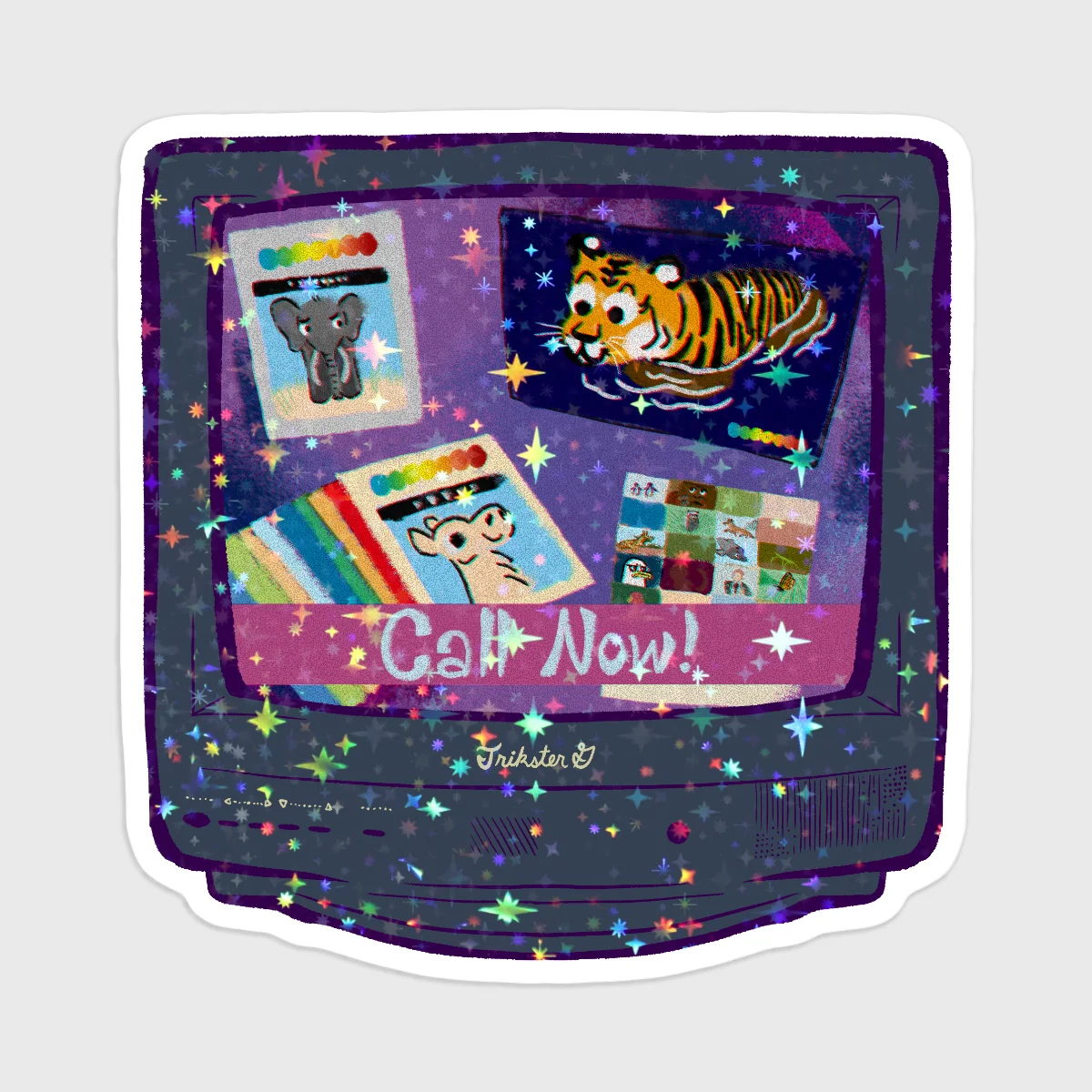 And the tiger poster! - Holographic Sticker