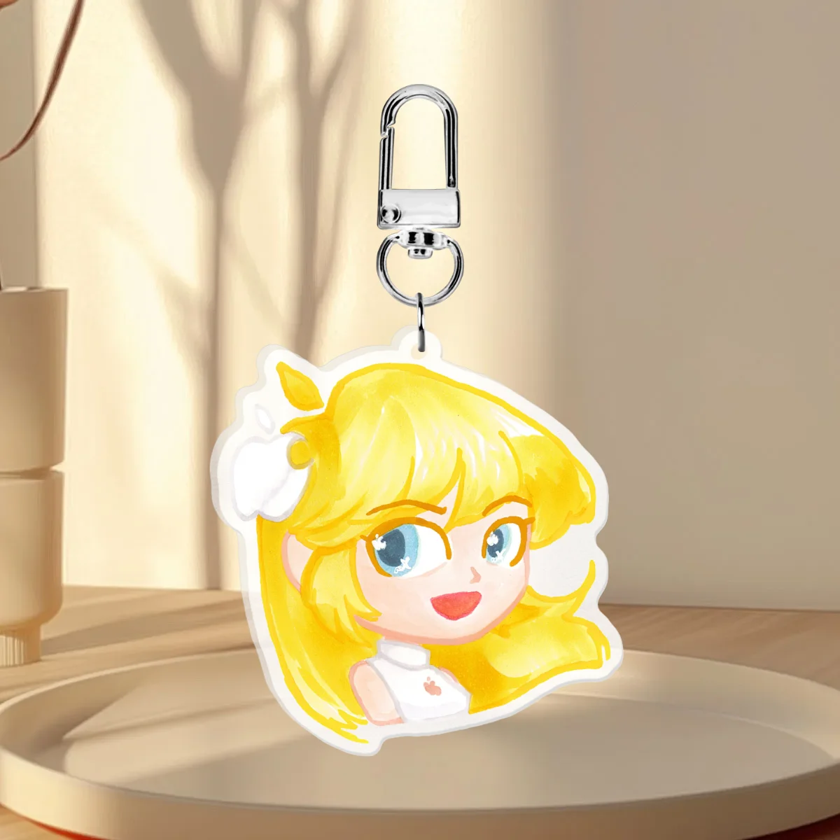 Mac OSX-tan White Frosted Acrylic Keychain