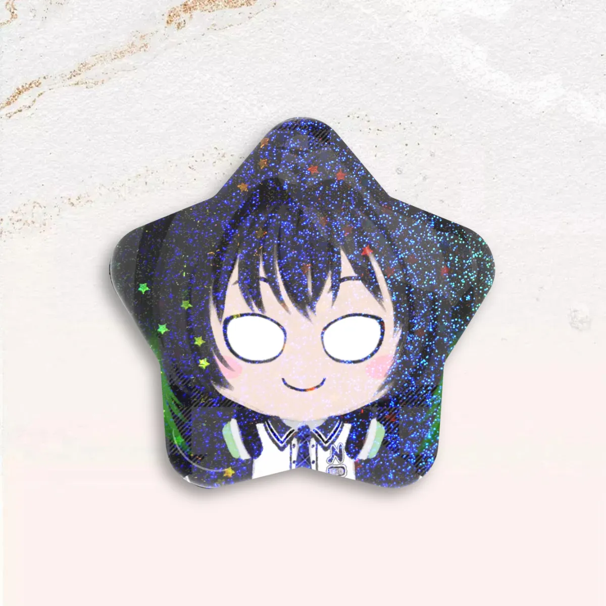Standobuddy Rainbow Black Star Can Badge