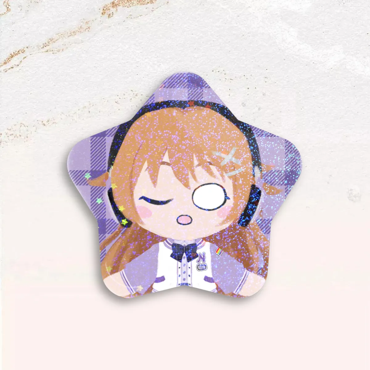 Standobuddy Rainbow Violet Star Can Badge