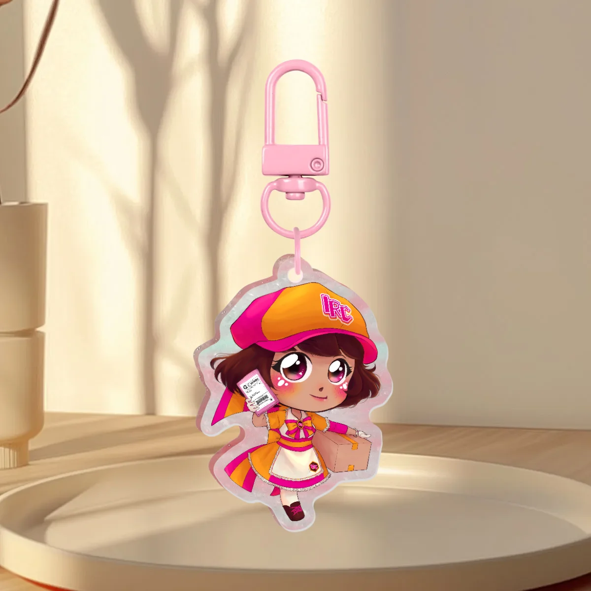 Tsutsumi Yukitaka IRC Mascot Pink Pearl Acrylic Keychain