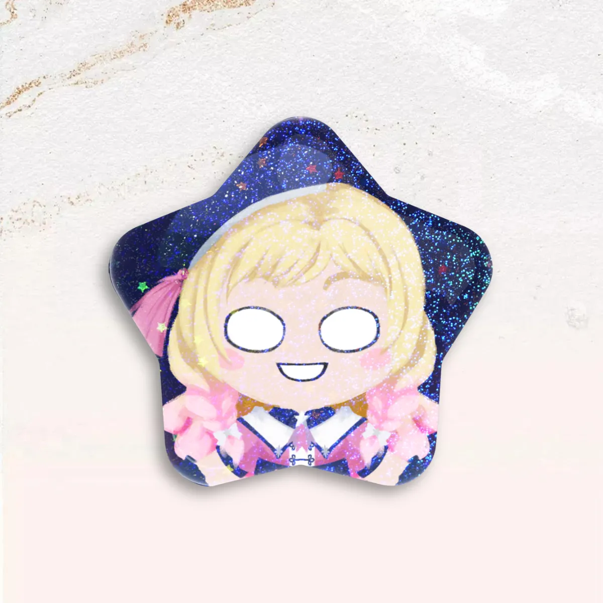Standobuddy Stellar Oni Nut Pink Star Can Badge