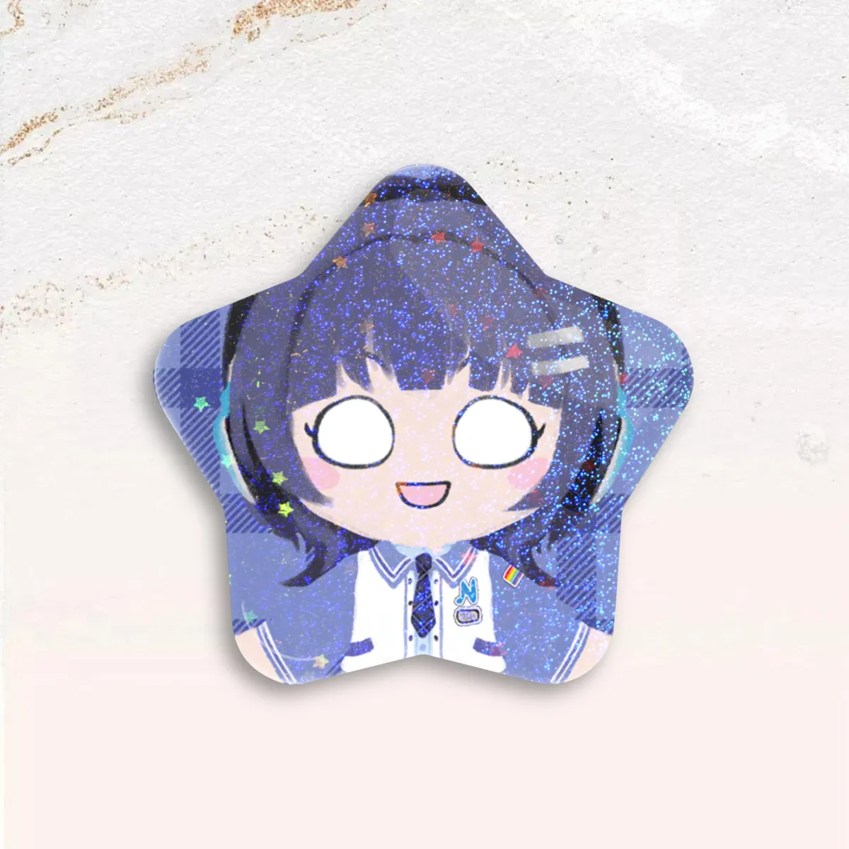 Standobuddy Rainbow Royal Blue Star Can Badge
