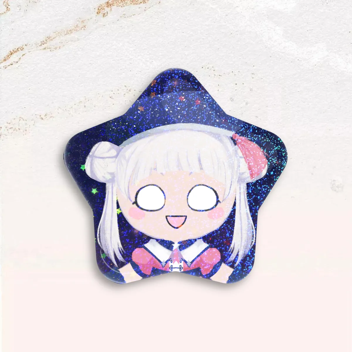 Standobuddy Stellar Peach Pink Star Can Badge