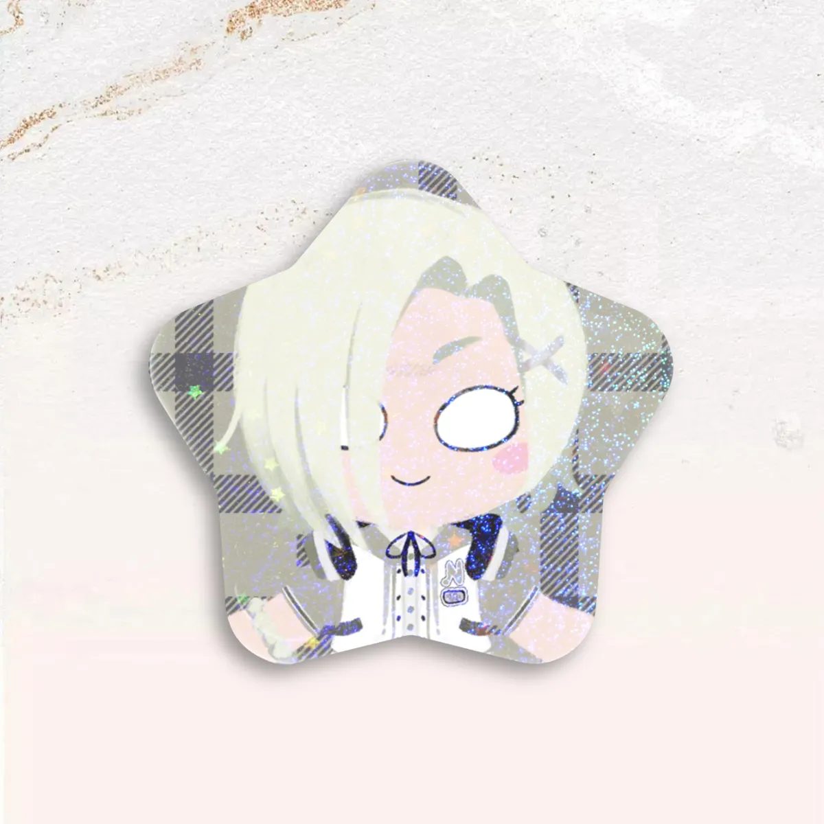 Standobuddy Rainbow Platinum Silver Star Can Badge