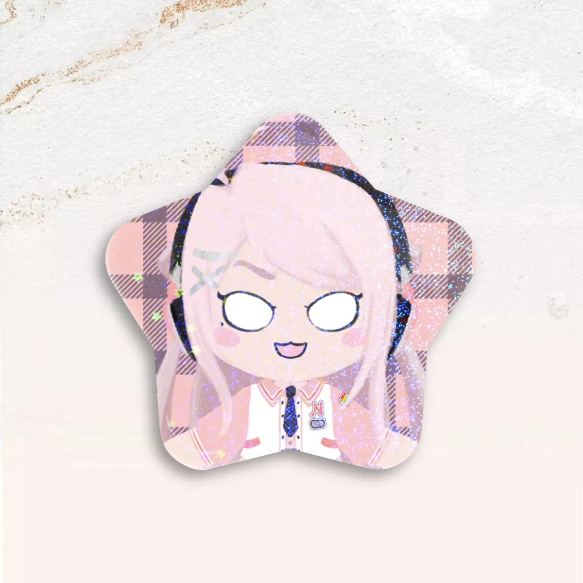 Standobuddy Rainbow Pink Gold Star Can Badge