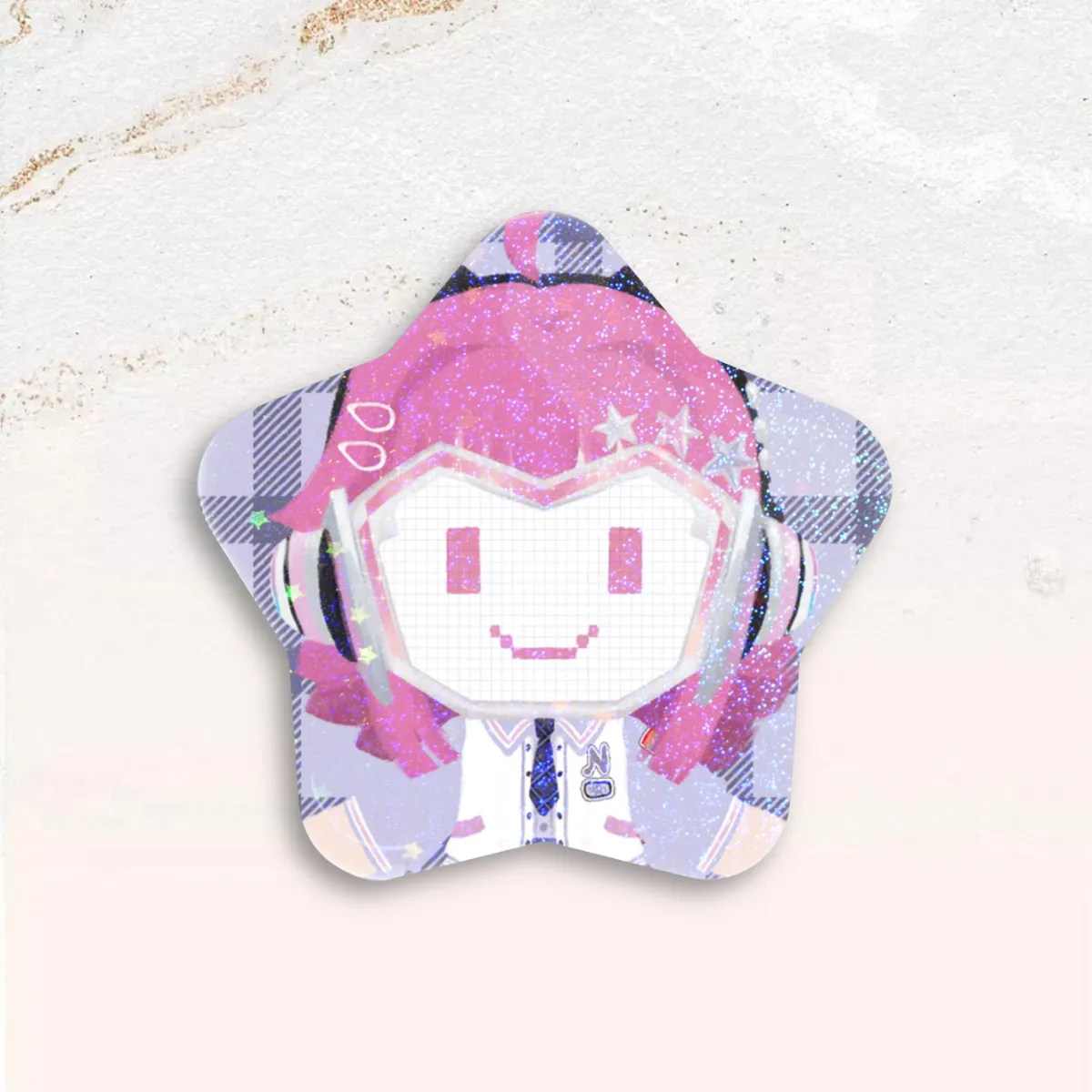 Standobuddy Rainbow Paper White Star Can Badge