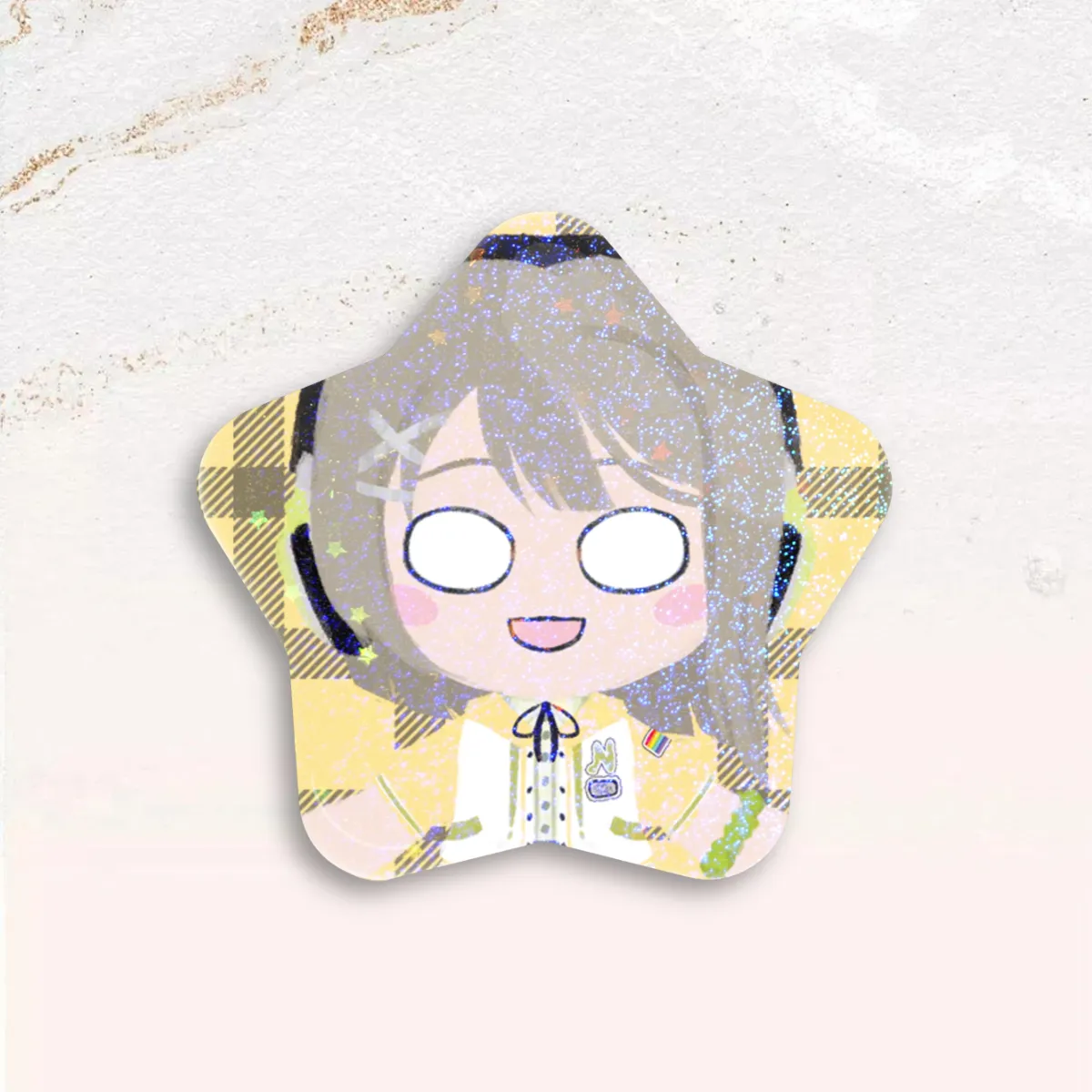 Standobuddy Rainbow Pastel Yellow Star Can Badge