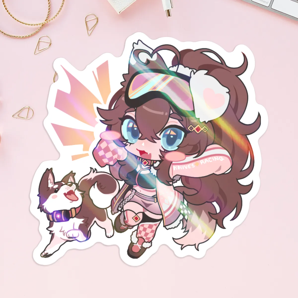 Knives' Birthday Vinyl Holographic Stickers - 5pcs
