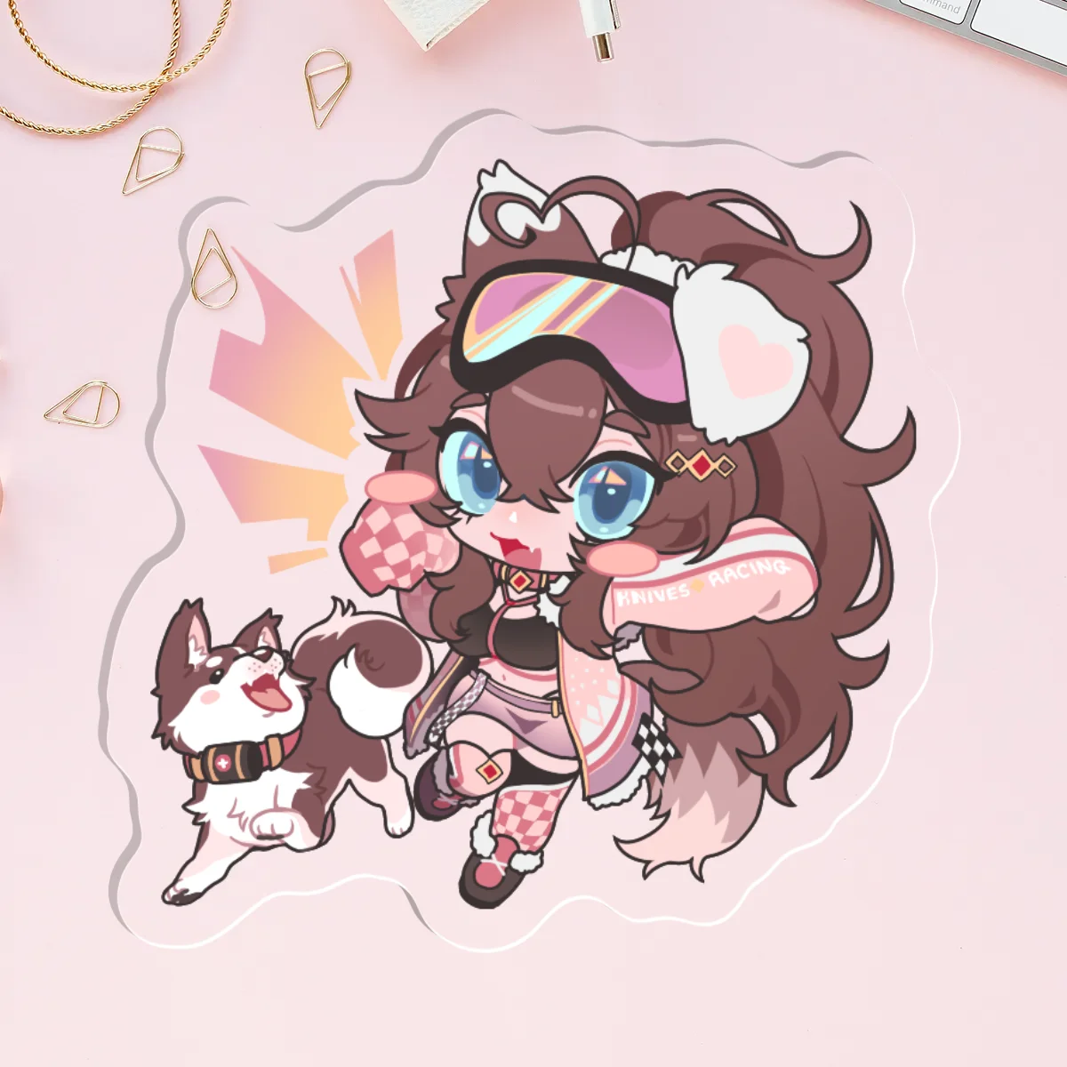 Knives' Birthday Clear Acrylic Pin