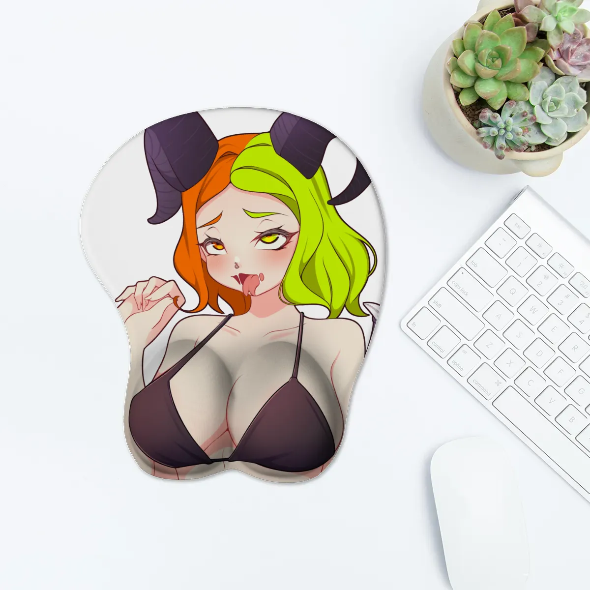 Demon Girl Custom 3D Mouse Pad With Wrist Support