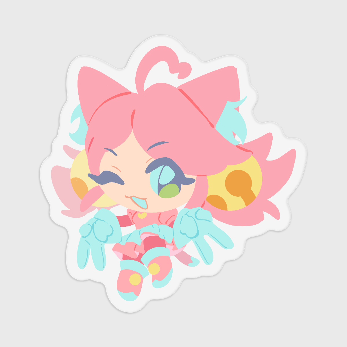 PINK Mew Mew Clear Stickers
