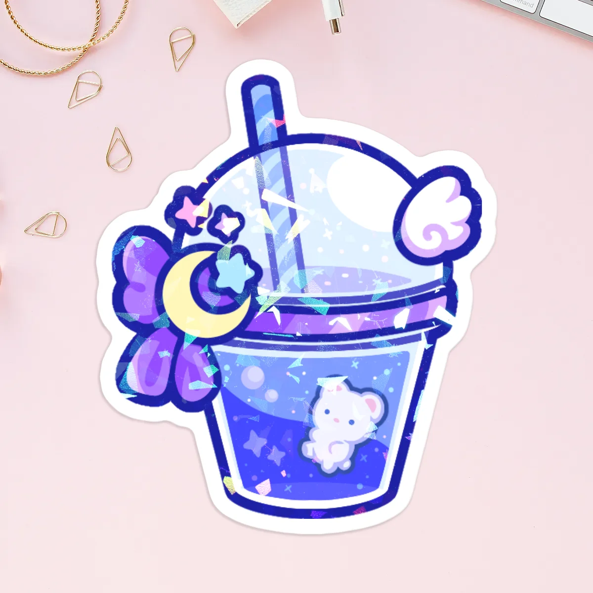 Cute Drinks Sticker ✦ Blue