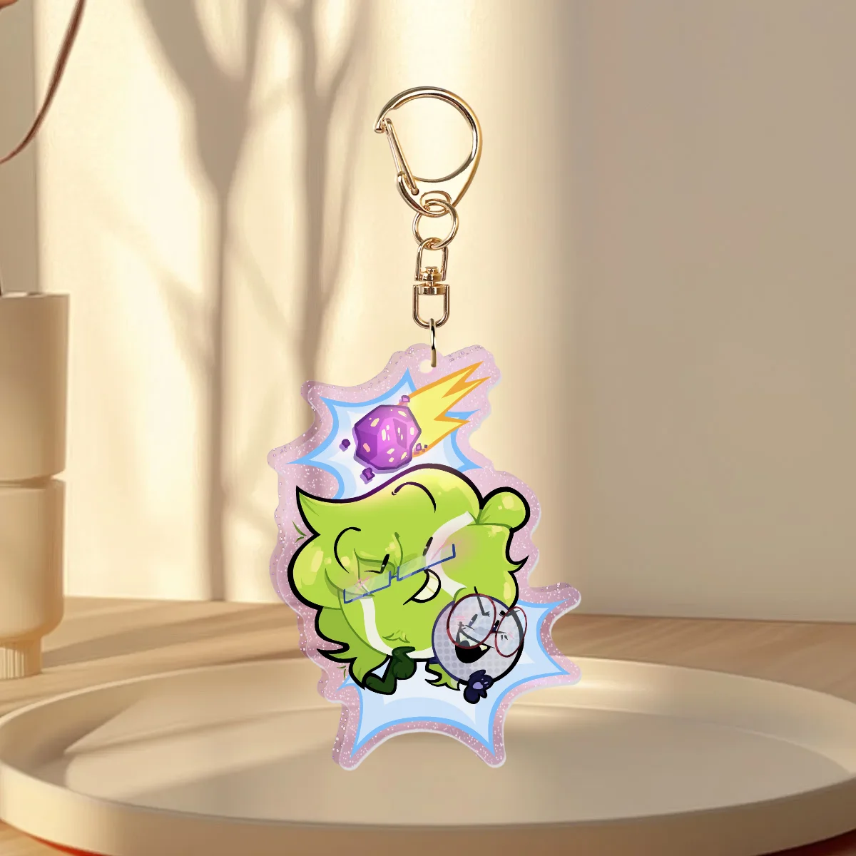Tengolf Purple Glitter Acrylic Keychain