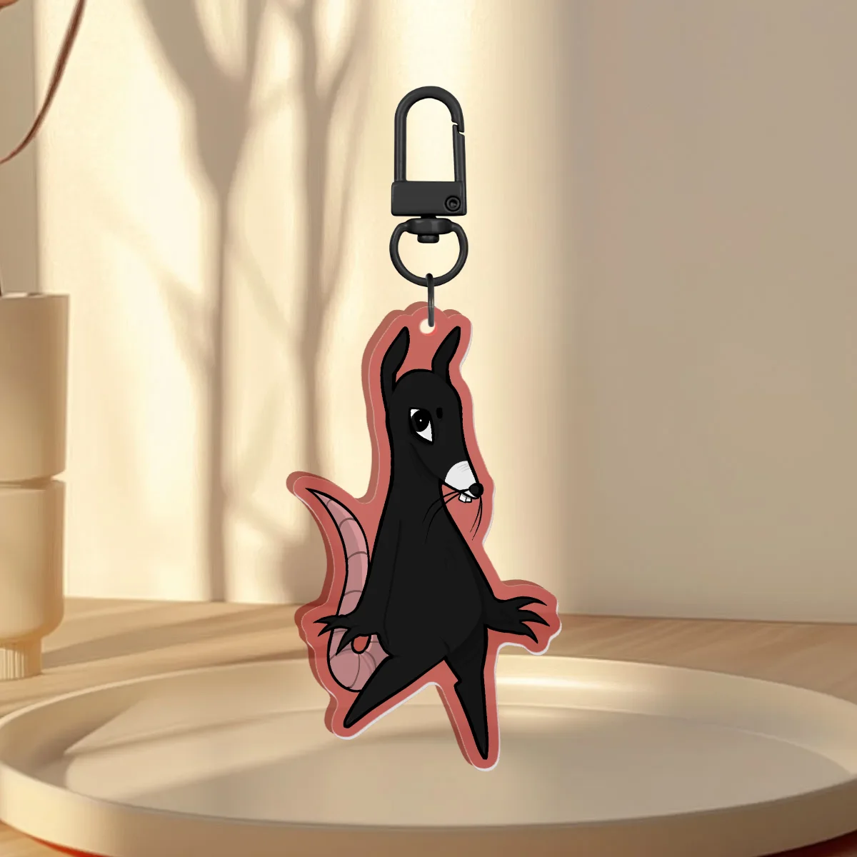 Ratthew Red Translucent Acrylic Keychain