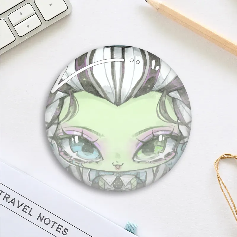 Green Frankenstein School Girl Plush Pin