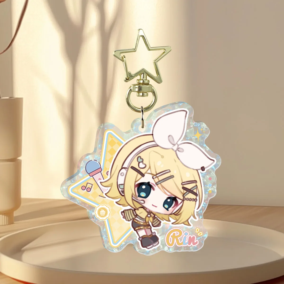Kagamine Rin Acrylic Shell Pattern Keychains