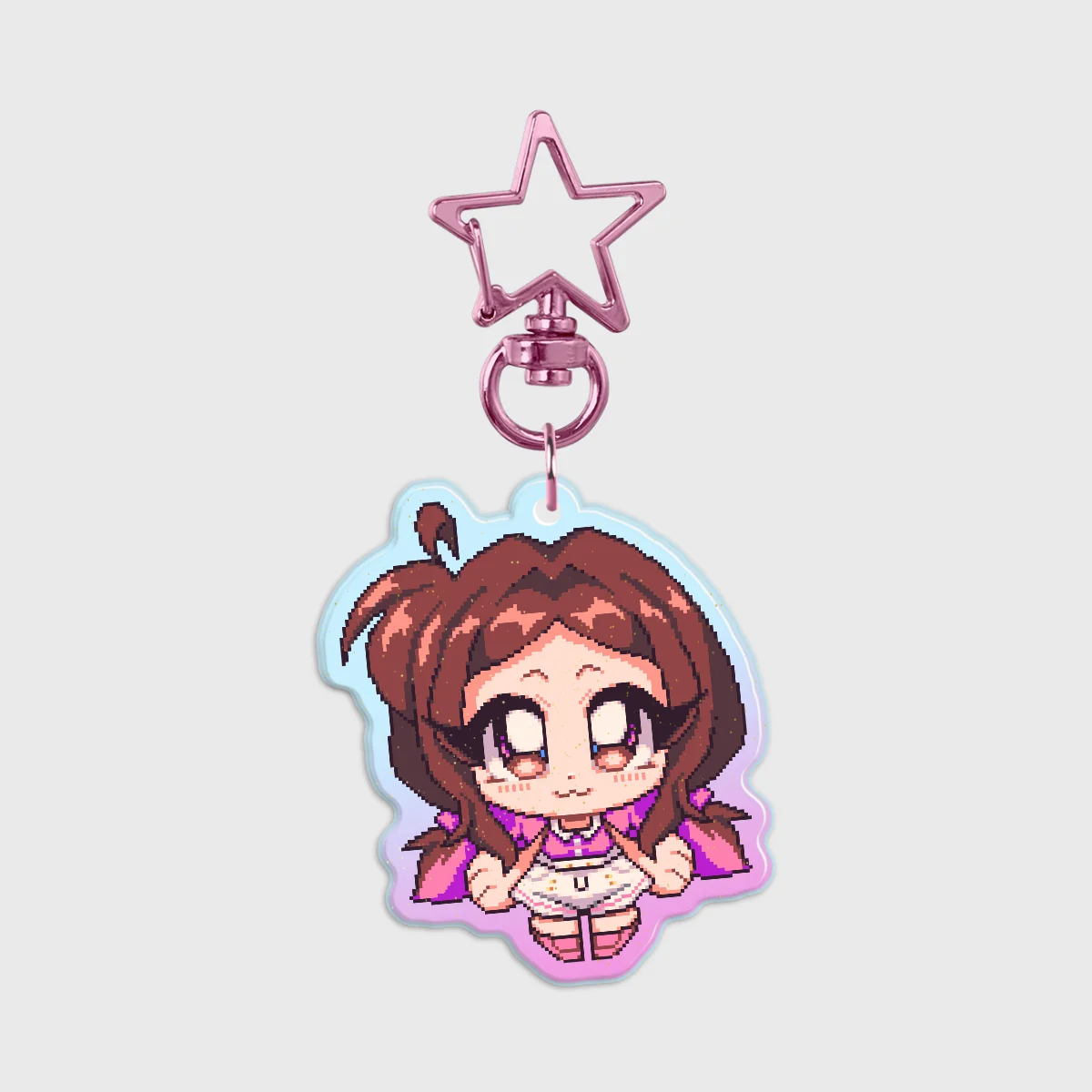 [Yupii Hunie] Pixel Yupii Rainbow Acrylic Keychain